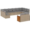 Image de vidaXL Ensemble de 12 canapés de jardin avec coussins Beige Poly Rattan