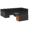 Image de vidaXL Ensemble de 13 canapés de jardin avec coussins noir poly rotin