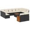 Image de vidaXL Ensemble de 13 canapés de jardin avec coussins noir poly rotin