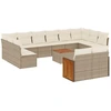 Image de vidaXL Ensemble de 13 canapés de jardin avec coussins Beige Poly Rattan