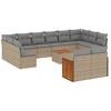 Image de vidaXL Ensemble de 13 canapés de jardin avec coussins Beige Poly Rattan