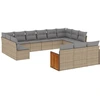 Image de vidaXL Ensemble de 13 canapés de jardin avec coussins Beige Poly Rattan