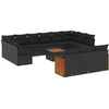 Image de vidaXL Ensemble de salon de jardin 14 pièces avec coussins noir Poly rotin