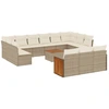 Image de vidaXL Ensemble de salon de jardin 14 pièces avec coussins Beige Poly Rattan