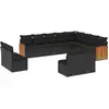 Image de vidaXL Ensemble de 12 canapés de jardin avec coussins noir poly rotin