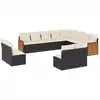Image de vidaXL Ensemble de 12 canapés de jardin avec coussins noir poly rotin