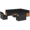 Image de vidaXL Ensemble de 13 canapés de jardin avec coussins noir poly rotin