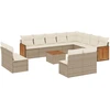 Image de vidaXL Ensemble de 13 canapés de jardin avec coussins Beige Poly Rattan