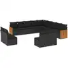 Image de vidaXL Ensemble de 13 canapés de jardin avec coussins noir poly rotin