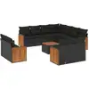 Image de vidaXL Ensemble de 12 canapés de jardin avec coussins noir poly rotin