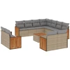 Image de vidaXL Ensemble de 12 canapés de jardin avec coussins Beige Poly Rattan