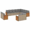 Image de vidaXL Ensemble de 12 canapés de jardin avec coussins Beige Poly Rattan