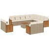 Image de vidaXL Ensemble de 13 canapés de jardin avec coussins Beige Poly Rattan