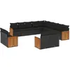 Image de vidaXL Ensemble de 13 canapés de jardin avec coussins noir poly rotin