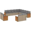 Image de vidaXL Ensemble de 13 canapés de jardin avec coussins Beige Poly Rattan