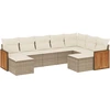 Image de vidaXL Ensemble de salon de jardin 9 pièces avec coussins beige Poly rotin