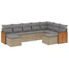 Image de vidaXL Ensemble de salon de jardin 9 pièces avec coussins beige Poly rotin