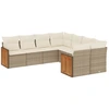 Image de vidaXL Ensemble de jardin canapé 8 pièces avec coussins Beige Poly Rattan