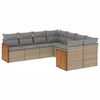 Image de vidaXL Ensemble de jardin canapé 8 pièces avec coussins Beige Poly Rattan