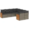 Image de vidaXL Ensemble de jardin canapé 8 pièces avec coussins Gris Poly rotin