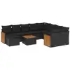 Image de vidaXL Ensemble de salon de jardin 11 pièces avec coussins noir poly rotin