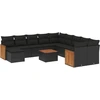 Image de vidaXL Ensemble de 12 canapés de jardin avec coussins noir poly rotin