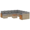 Image de vidaXL Ensemble de 12 canapés de jardin avec coussins Beige Poly Rattan