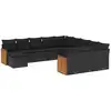 Image de vidaXL Ensemble de 12 canapés de jardin avec coussins noir poly rotin