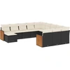 Image de vidaXL Ensemble de 12 canapés de jardin avec coussins noir poly rotin