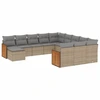 Image de vidaXL Ensemble de 12 canapés de jardin avec coussins Beige Poly Rattan