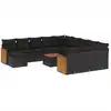 Image de vidaXL Ensemble de 13 canapés de jardin avec coussins noir poly rotin