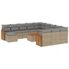 Image de vidaXL Ensemble de 13 canapés de jardin avec coussins Beige Poly Rattan