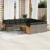 Image de vidaXL Ensemble de 13 canapés de jardin avec coussins Gris Poly Rattan