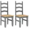Image de vidaXL Chaises de salle à manger 2 pcs. Corona Gris 42x47x107 cm Pin massif