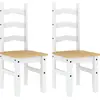 Image de vidaXL Chaises de salle à manger 2 pcs. Corona Blanc 42x47x107 cm Pin massif