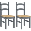 Image de vidaXL Chaises de salle à manger 2 pcs. Gris 40x46x99 cm Pin massif