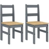 Image de vidaXL Chaises de salle à manger, lot de 2, PANAMA, gris, 40 x 46 x 90 cm, bois de pin massif