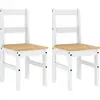 Image de vidaXL Chaises de salle à manger, lot de 2, PANAMA, blanc, 40 x 46 x 90 cm, bois de pin massif