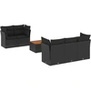 Image de vidaXL Ensemble de salon de jardin 6 pièces avec coussins noir poly rotin