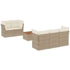 Image de vidaXL Ensemble de salon de jardin 6 pièces avec coussins Beige Poly Rattan