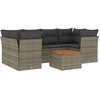 Image de vidaXL Ensemble de salon de jardin 7 pièces avec coussins Gris Poly rotin