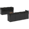 Image de vidaXL Ensemble de jardin canapé 8 pièces avec coussins noir poly rotin