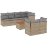 Image de vidaXL Ensemble de jardin canapé 8 pièces avec coussins Beige Poly Rattan