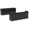 Image de vidaXL Ensemble de salon de jardin 9 pièces avec coussins noir poly rotin