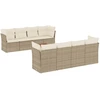Image de vidaXL Ensemble de salon de jardin 9 pièces avec coussins beige Poly rotin