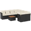 Image de vidaXL Ensemble de salon de jardin 9 pièces avec coussins noir poly rotin