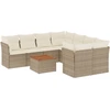 Image de vidaXL Ensemble de salon de jardin 9 pièces avec coussins beige Poly rotin