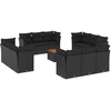 Image de vidaXL Ensemble de 13 canapés de jardin avec coussins noir poly rotin