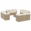 Image de vidaXL Ensemble de 13 canapés de jardin avec coussins Beige Poly Rattan