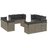 Image de vidaXL Ensemble de 13 canapés de jardin avec coussins Gris Poly Rattan